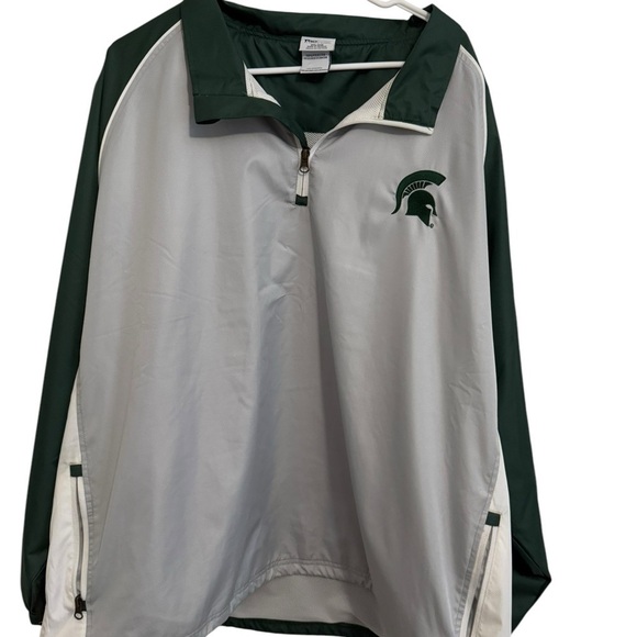 Pro Edge Vintage Michigan State Spartans Windbreaker Jacket XXL Green White - Picture 8 of 8